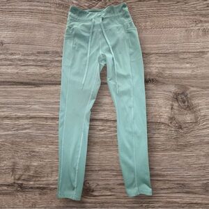 Move Theology Leggings XS Green Athletic High Rise Drawstring Pockets